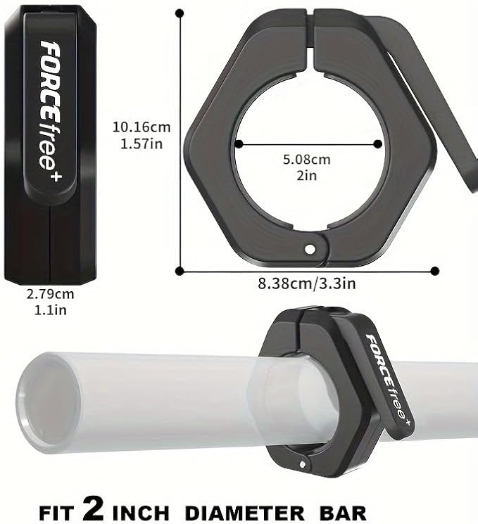 Barbell Clips (Pair), Barbell Clamps, Quick Release Olympic Barbell Clamps with Anti Slip TPR Grip, Barbell Collars for Secure Weightlifting & Powerlifting