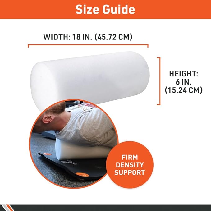 Body Sport Foam Roller, Full Round 6 in. x 18 in. – Lightweight & Durable for Flexibility, Strengthening & Rehab – High-Density Foam for Muscle Reeducation, Spinal Stabilization & Pressure Relief