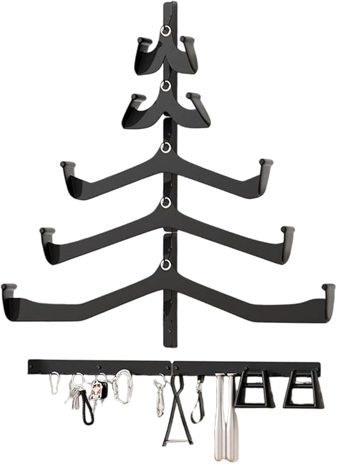 Pull Down Rack - Stainless Steel 96cm Wall Mounted | 5-Piece Gym Fitness Equipment Organizer | Lat Bar Cable Attachment Storage Holder | Home Garage Workout Strength Training Organization