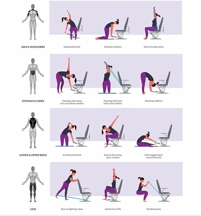 Pilates Chair Combined Home Gym Chair Home Office Exerceise Reformer Chair Gym Workout Machine for Home Gym