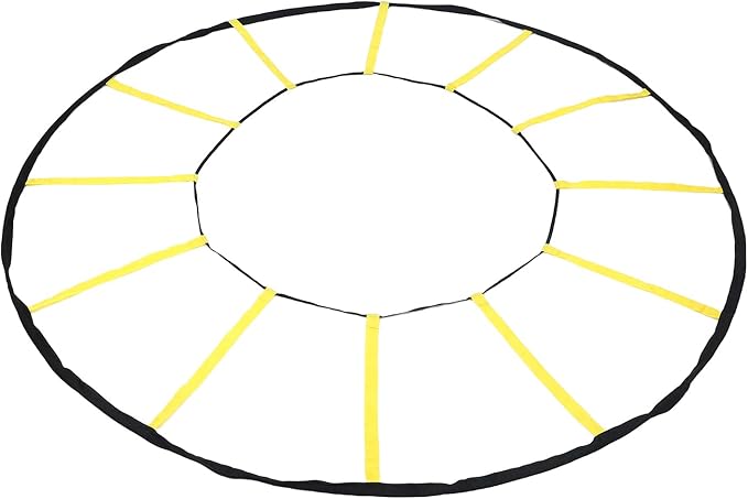 Keenso Circular Speed Ladder, Nylon Agility Trainer for Soccer and Basketball, 12 Rungs Enhance Footwork and Speed Control for Outdoor or Indoor Training