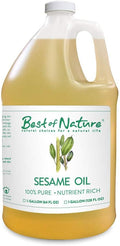 Best of Nature 100% Pure Sesame Oil – Natural Unscented Massage Oil, Deep Moisturizing Body & Skin Oil, Perfect Carrier Oil for Essential Oils, Gallon (128 fl oz)