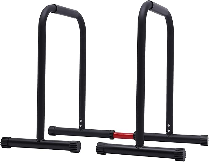 Dip Bar, Dip Station Functional Heavy Duty Dip Stands Fitness Workout Dip bar Station Stabilizer Push Up Stand Adjustable Height, 440LBS Loading Capacity