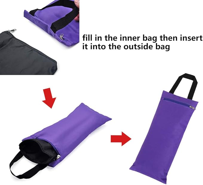 TOPTIE 2 Pack Yoga Sandbag Weighted Bag for Fitness Yoga Bolster, Unfilled Sandbag 16 x 7 Inch