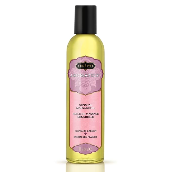 KAMA SUTRA Aromatics Massage Oil Pleasure Garden – 8 fl oz - Rich Blend of Essential Oils - Combines Rose, Jasmine and Sandalwood - Massage Oil for Body - Romantic, Relaxing, Sensual Massage
