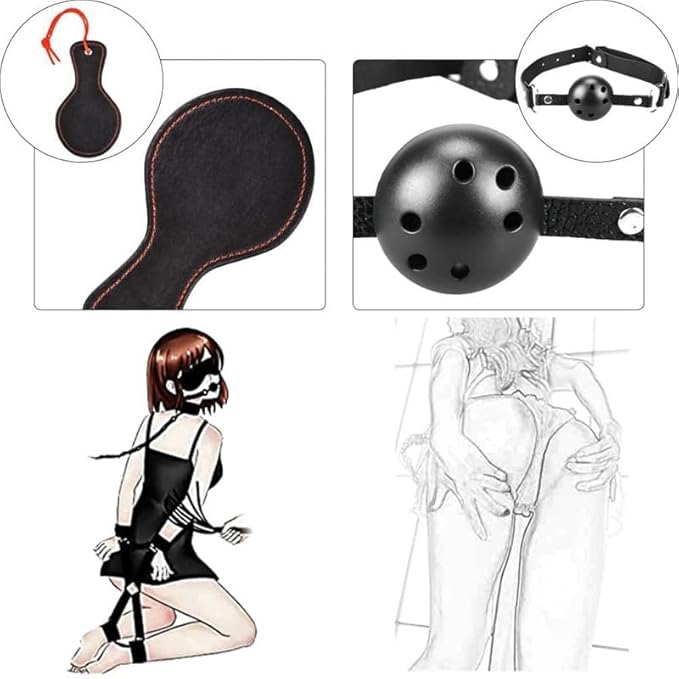 Fashion 12 Piece Nylon Pilates Training Set, Fun Wrist and Hip Exercise Equipment Cosplay Accessories [Black], Couple Gift