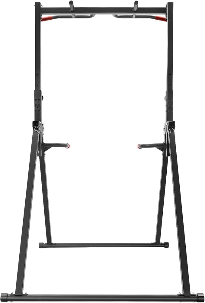 Foldable Pull Up Station, Pull Up Bar for Home, Height Adjustable, Multifunction Fitness Tower Station Strength Training Equipment for Home Outdoor
