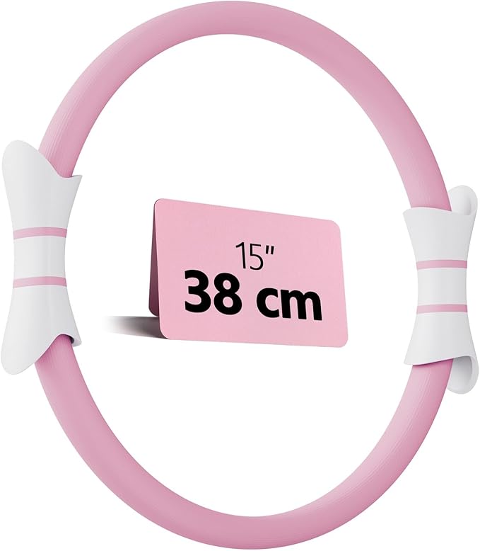 14" Pilates Ring - Magic Circle for Inner Thigh, Arm & Core Toning | Anti-Bend Foam Handles | Home Fitness Gear for Women