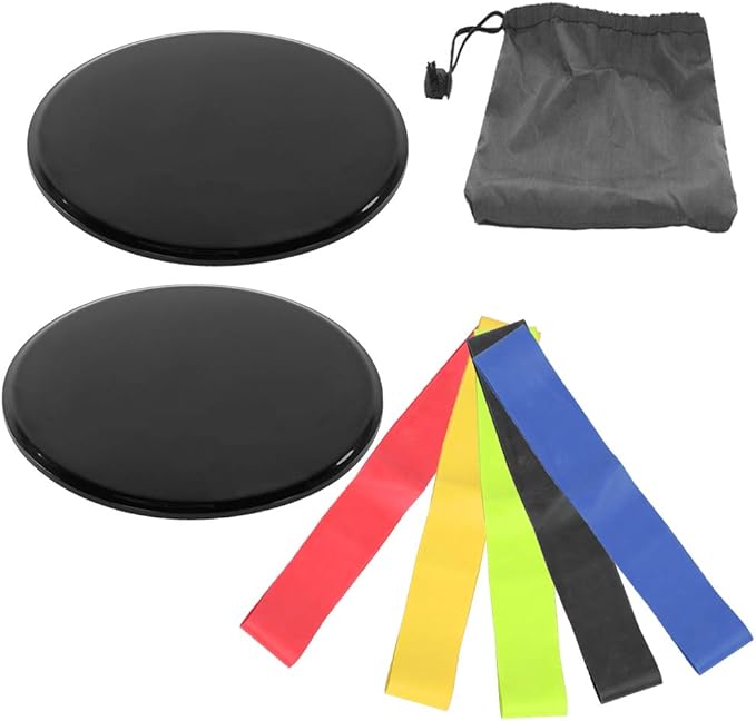 Fitness Sliding Disc, Wireless Core Slider Workout Equipment, Low Impact ABS Sliders for Home Gym and Floor Exercises with Pull Straps for Beginners and Advanced Users