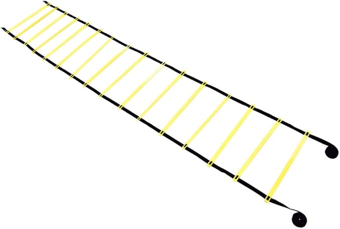 plplaaoo Football Training Ladder Soccer Agility Speed Ladder with 16 Adjustable Heavy Duty Rungs for Football Rugby Tennis Baseball Sports Yellow Red Green 800cm
