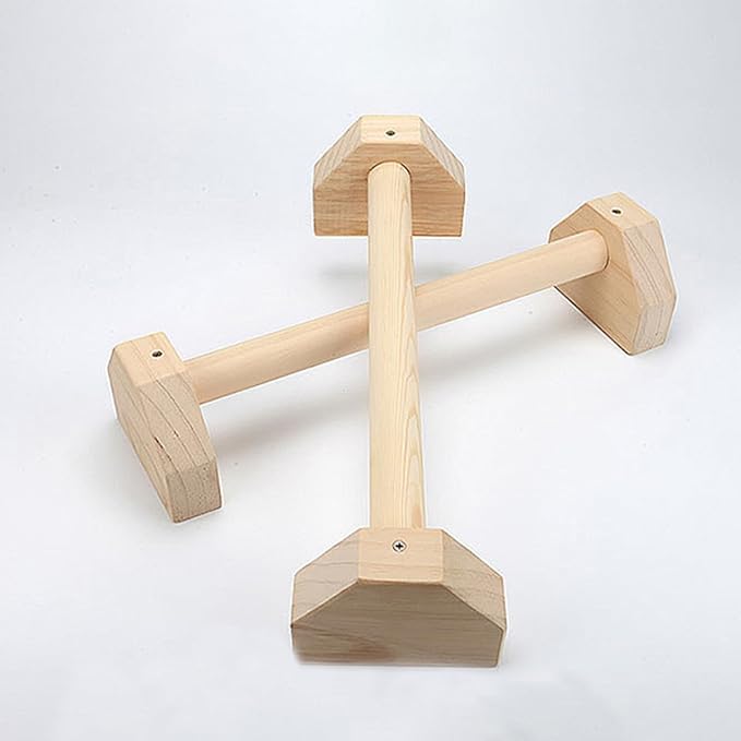Homoyoyo Push-up Stands Pair Pine Wood 30cm Non-slip Base Home Fitness Equipment Indoor Exercise Push-up Holders for Strength Training