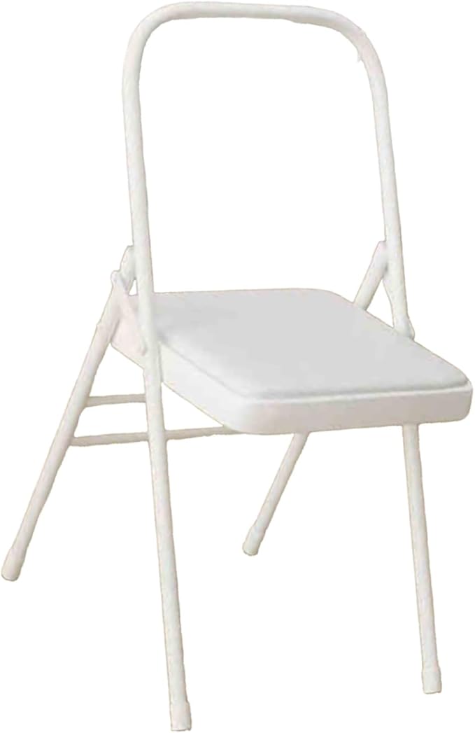Yoga Chair,Gymnasium Auxiliary Equipment Home,Metal Pilates Assist,for Indoor and Outdoor Studio(White)