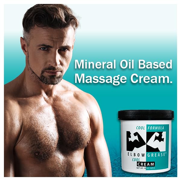 Elbow Grease Cool Massage Cream, Smoothing and Effective Massage Cream for Relaxation, Muscle Tension Relief, and Skin Nourishment – 15 oz (1 Pack)