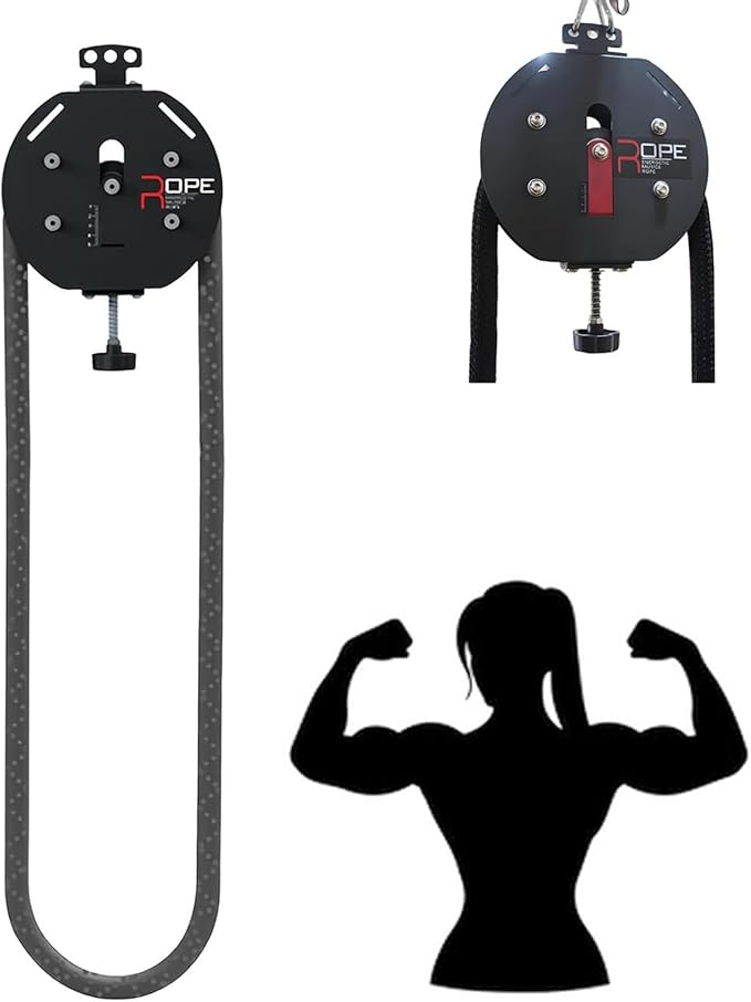 Endless Rope Machine - Portable Cable Pulley System for Home Gym, 20kg Max Resistance, 4m Nylon Rope with Steel Core, Door/Wall Mountable for Full Body Workouts