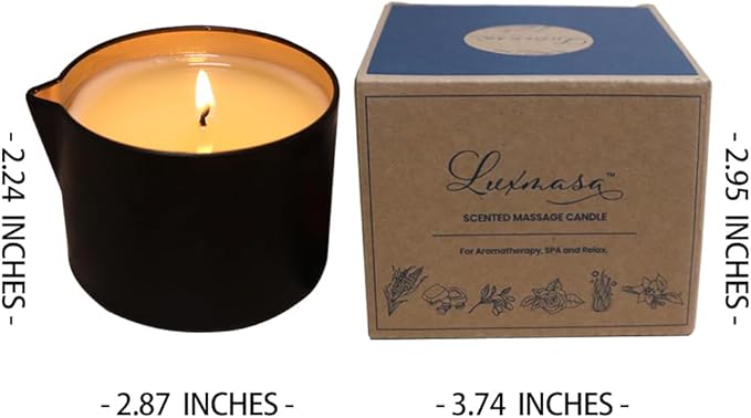 Massaging Oil Candle - Moisturizing Body Massage- Shea Butter Infused Hand Care Organic Candle Lotion - 6.35 OZ (Rum and Raisin Scent)