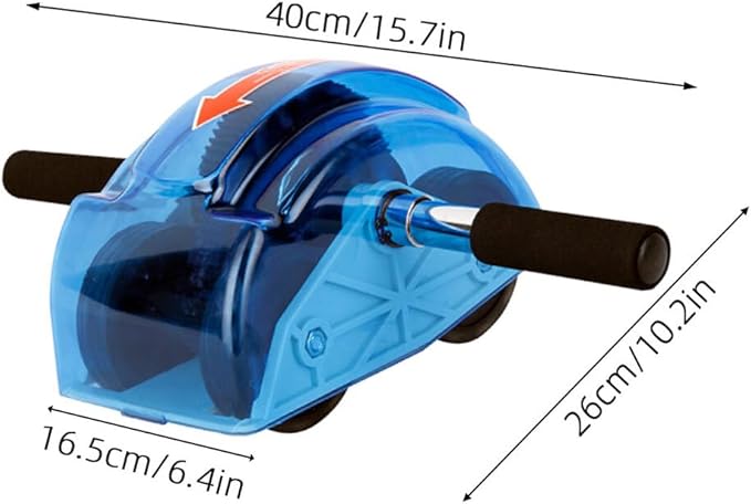 Four-wheeled Ab Roller Wheel with Gear Blue, Abdominal Muscle Roller Fitness Equipment for Household Core Strength Training and Exercise