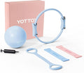 YOTTOY Pilates Ring and Ball Set, Figure 8 Resistance Bands, Stretch Bands&Guide,Pilates Equipment Set for Beginners for Home Workouts Core Strength, Yoga, Physical Therapy & Rehab