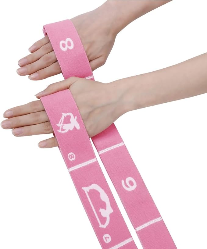 Yoga Strap with 10/12 Loops - Multi-Functional Stretch Band for Pilates, Dance, Gymnastics, Physical Therapy, Flexibility & Resistance Training, Ballet, Latin Workouts