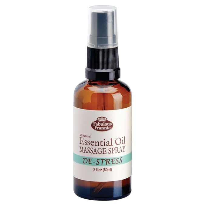 Fabulous Frannie De-Stress Healthy Massage Spritz made with Carrier Oil and Grapefruit, Ylang Ylang and Lavender Essential Oils 2oz