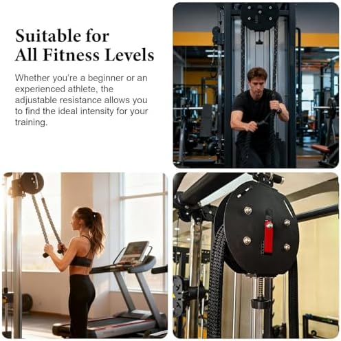 Endless Rope Trainer, Suspension Pulley Cable Machine with Adjustable Resistance, Pull Rope Fitness Training Equipment, for Physical Training