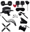 Pilates 10 Piece Fashion Design Leather Set (Black Sponge Style), Fun Cosplay Accessories, Adjustable Hand and Foot Yoga Products, Couple Gifts
