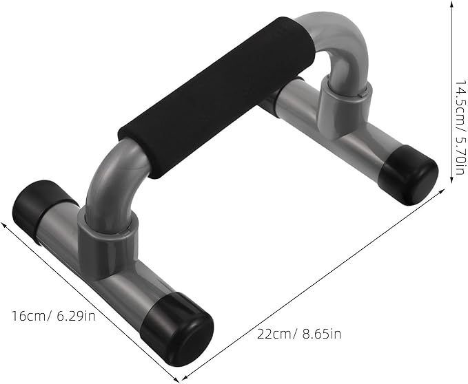 Toyvian H-shape Pushup Stands Pair Anti-slip Parallettes Bars for Strength Training Compact Gym Equipment for Home and Travel Chest Workouts