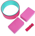 4pcs Yoga Wheel and Block Set with Stretch Strap, Premium Yoga Fitness Kit for Back Pain Relief, Non - Slip EVA Foam Blocks, Portable Stretching Belt for Home Gym