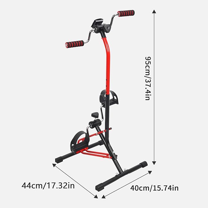 Pedal Exerciser Bike Rehabilitation Trainer for Seniors, Hand Arm Leg Knee Peddler, Adjustable Home Pedal Exercise Bike for Upper & Lower Limb, Total Body Fitness Equipment