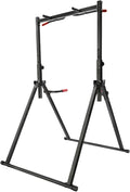 440.92LBS Pull Up Bar Station, Portable Pullup Bar Station, 5.74-7.55ft Height Adjustable 1.2MM-wall Stable Triangular Structure PVC Carbon Steel Freestanding Home Training Workout Dip Stands
