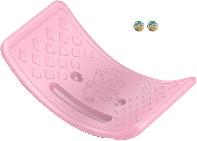 Rocker Board Balancing Training,Balance Board, Plastic Balance Seesaw Board with Elastic Ball, Improves Motor Skills and Build Core Strength, for Kids Toddlers Teens Balance Training, Balance boa