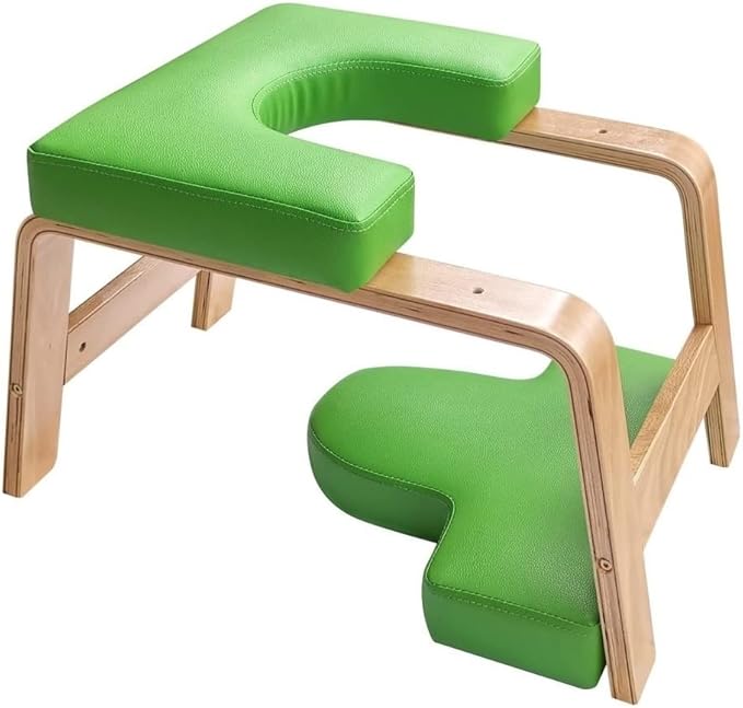 Yoga Headstand Bench, Meditation Stool for Adults, Handstand & Pilates Chair, Yoga Auxiliary Chair, Headstand Support Stool(Green)