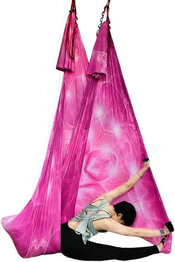 Aerial Yoga Hammock Aerial Pilates Silk Yoga Swing Set Inversion Equipment include daisy Chain, Pose Guide 5.5 yards