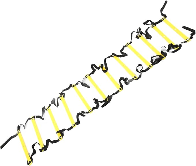 Fixed Agility Ladder for Football Training, Speed Rope Ladder with 12 Rungs, Bright Color Footwork Ladder for Soccer Drills, 6M Durable PP Sports Ladder for Team and