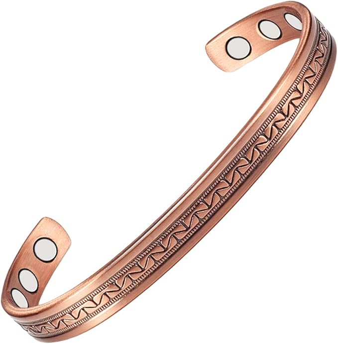 Copper Bracelets for Women, 99% Pure Copper Retro Magnetic Bracelet, Copper Jewelry Gift （0238Q）