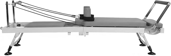 Generic 78 in Pilates Reformer with Springs Resistance Adjustable Fitness Equipment 300 LBS Capacity Smooth Glide Carriage Reformer for Home and Studio Use