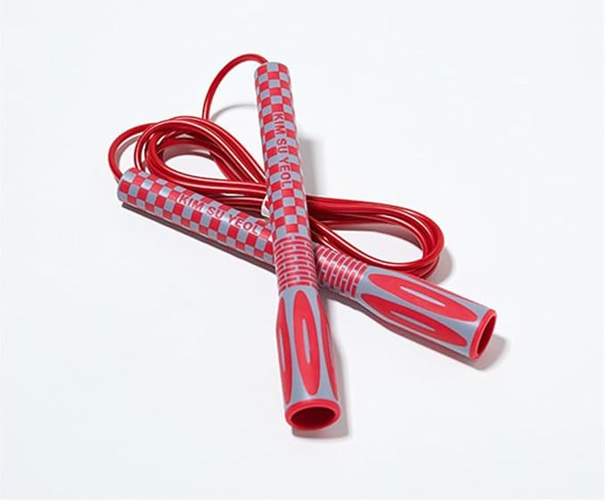 Skipping Jump Rope for Fitness Workout - Light Weight, Adjustable, Tangle Free, Excellent line control for Cardio Boxing, CrossFit, Training Exercise All Ages and Gender ( Special Luxury, KA-220, Made in Korea)