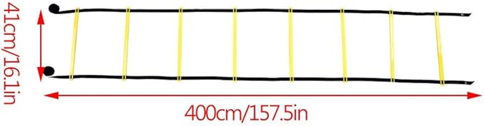 BAFOVY Agility Ladder, Adjustable 8 Rung Heavy Duty Football Training Ladder with Durable Nylon Straps, for Speed Agility Coordination Balance Football Rugby Tennis Baseball