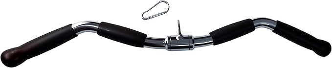 qibylift Barbell Multi-Exerciser Cable Attachment For Cable Machines, Lat Pull Down Bar Cable Machine Attachments, Tricep Press Down Bar, Revolving Straight Curl Pulldown Bar with Rotating & Rubber Handle Grips