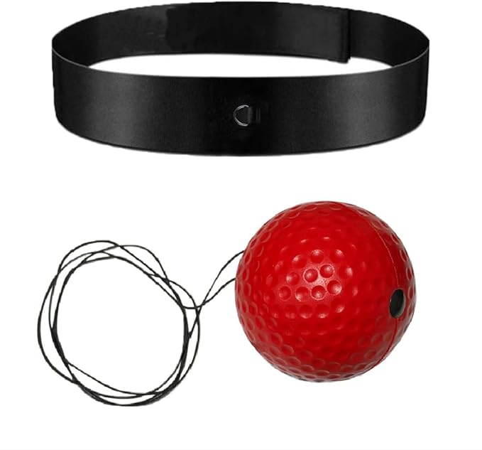Boxing Reflex Ball, with Headgear and Reflective Elastic line, for strengthening The Body and Exercising Reaction Ability, Suitable for Teenagers - Black/red/Yellow