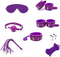 Fashion 7-Piece Plush Leather Pilates Training Set, Fun Wrist and Hip Exercise Cosplay Accessories [Purple], Couple Gift
