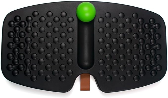 Balance Board for Standing Desk, Wooden Wobble Board with Slidable Ball for Office Work, Anti-Fatigue Foot Massage Board to Relieve Fatigue, Adult Use up to 300 lbs, Black