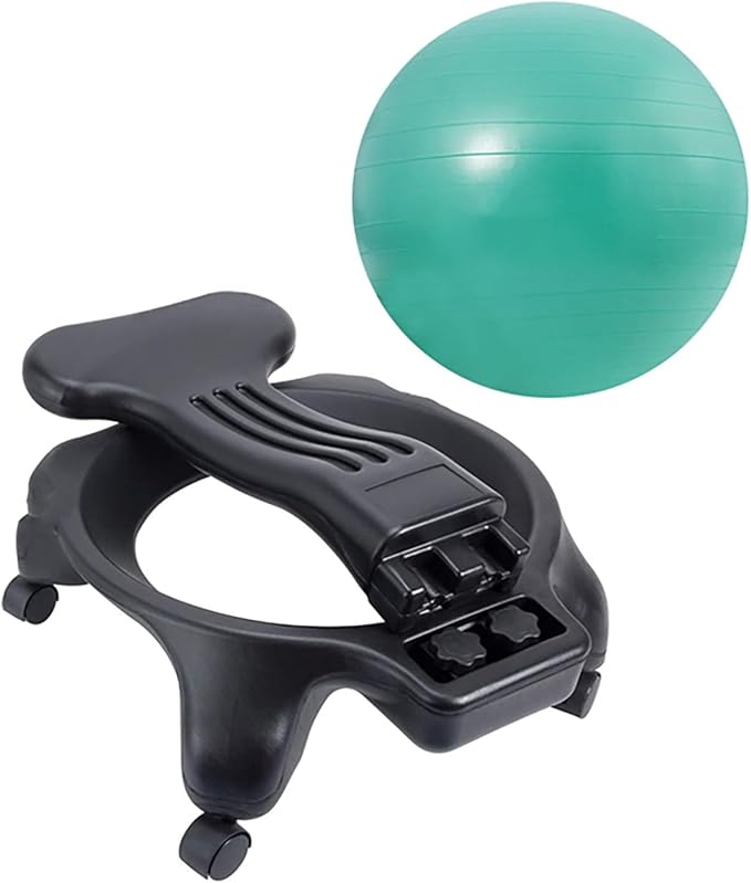 Active Sitting Exercise Ball Chair, Adjustable Posture Ball for Desk/Heavy Duty Pilates Ball for Chair Back with Rolling Wheel, Protection Legs/Spine Sensory Ball Chairs(Green)