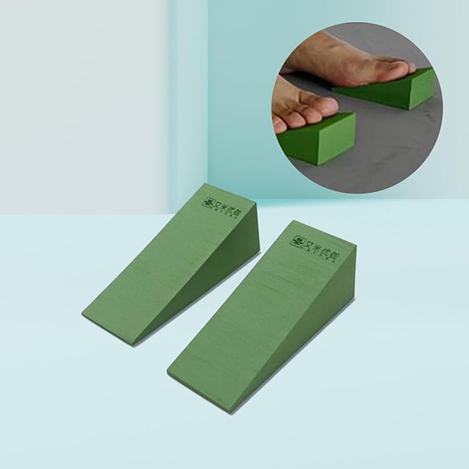 2 Pieces Yoga Foam Wedge Blocks, EVA Wedge Block for Heel Stretching, Back Support, Calf Stretcher Slant Board for Yoga Pilates Exercise