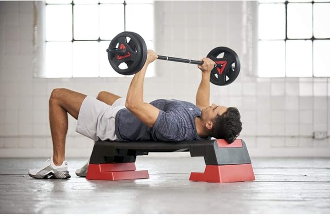 Reebok Fitness Multipurpose Adjustable Aerobic and Strength Training Workout Step Platform for HIIT, Cardio, and General Sessions