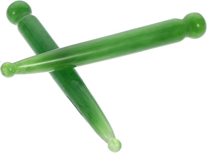 Healifty 4Pcs Natural Jade Face Massage Tools 4.9 Inch Facial Scratching Bars for Neck Head Wrinkle Care and Spa Therapy Wand Set