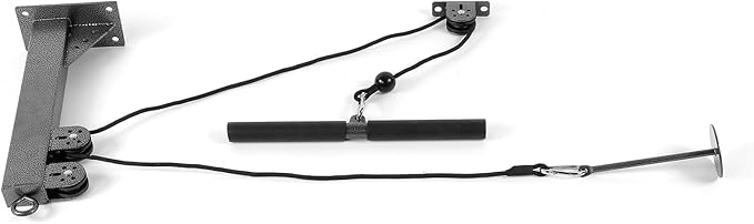 Wall Mount Stand with Pulley Cable Attachment for Arm Strength Training and Workout Equipment