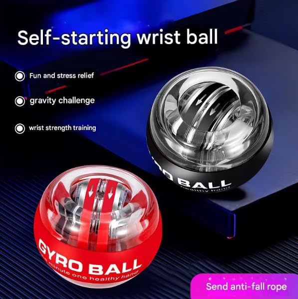 2026 Gyroscopic Wrist Ball Exerciser with LED Lights, Auto-Start Hand Grip Strength Trainer,Adjustable Resistance Forearm Exerciser for Therapy Fitness