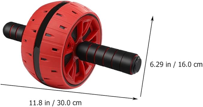Toyvian Silent Ab Roller Wheel with Knee Pad, Fitness Abdominal Muscle Trainer Wheel for Indoor Core Strength Exercise, Red Abdominal Workout Roller for Men and Women