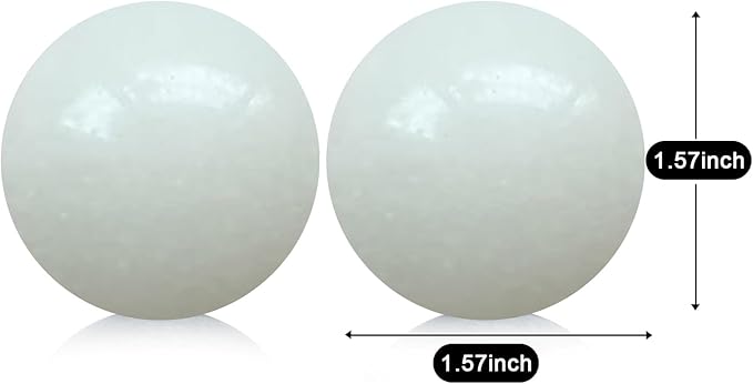 Natural Marble Baoding Chinese Meditation Balls, Stress Relief Hand Exercise Therapy Set, White Medium-1.57"