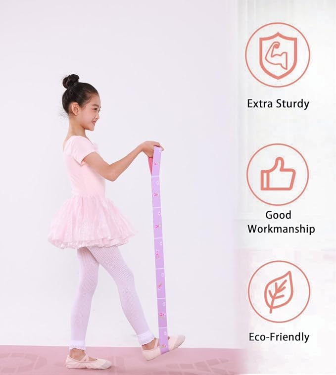 Yoga Stretch Strap with Loops - Streching Strap for Physcial Thearpy, Pilates & Flexibility Training - Exercise Strap for Hamstring, Leg Streching & Rehab - Kids & Adults